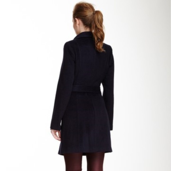 Tahari Izzy Funnel Collar Wool Blend Coat - Picture 14 of 16